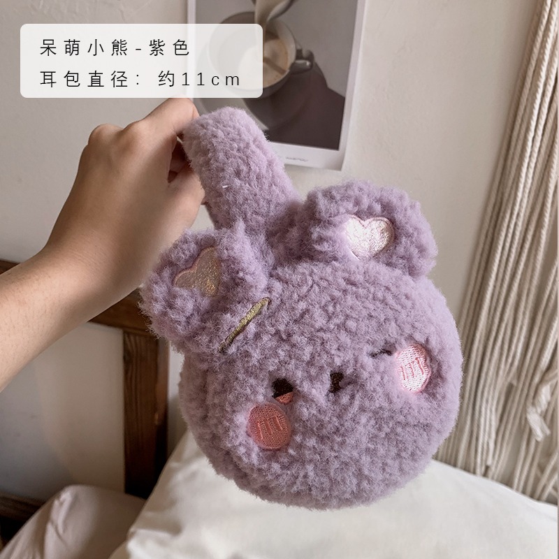 可愛毛絨耳罩女冬天保暖防寒騎車護耳朵耳套防凍冬季耳暖耳包耳帽-細節圖9