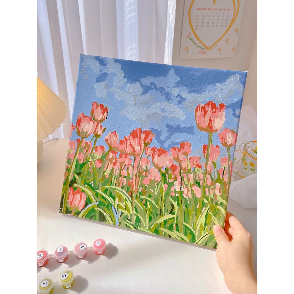 數字油畫治癒系diy手工解悶填充畫畫填色裝飾風景油彩畫生日禮物-細節圖5