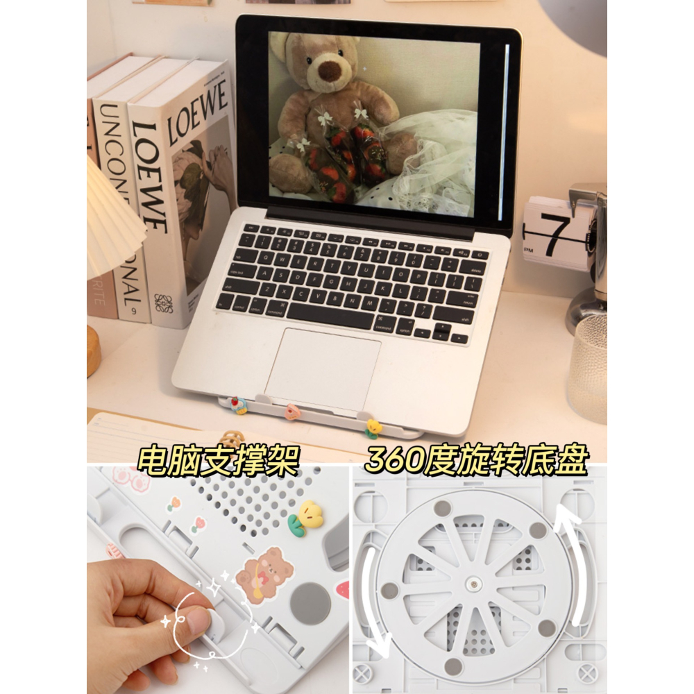 筆記本電腦支架散熱支撐燒烤架子可升降懸空學生宿舍桌面增高托架-細節圖2