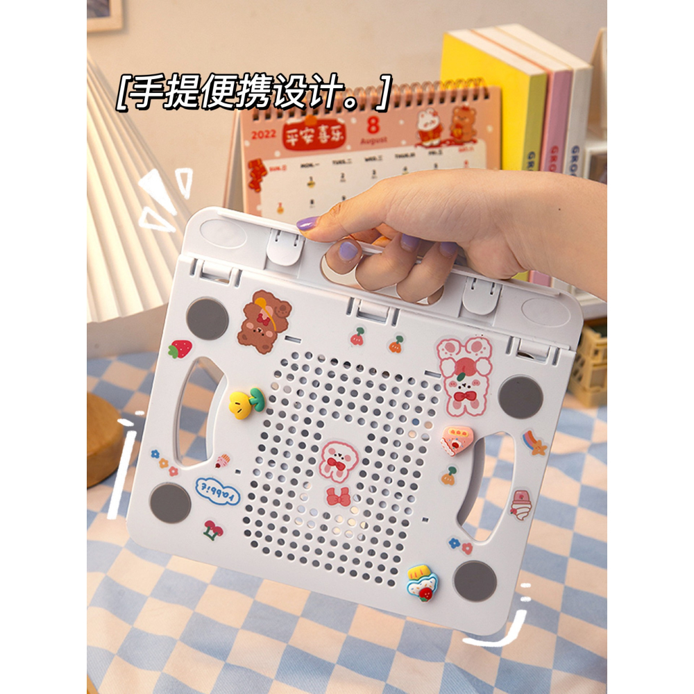 筆記本電腦支架散熱支撐燒烤架子可升降懸空學生宿舍桌面增高托架-細節圖3