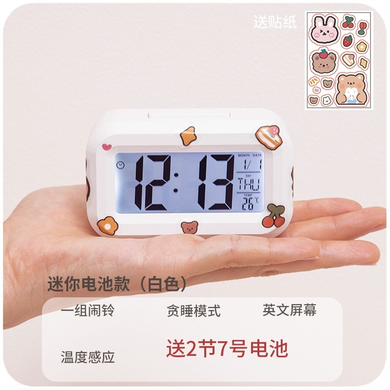 迷你小鬧鐘小學生用兒童女孩高中生鐘表宿舍起牀神器桌面電子時鐘-細節圖10