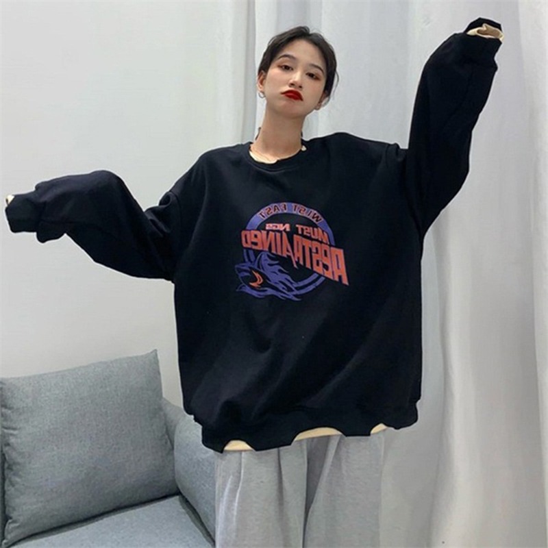 港風衛衣女秋新款外套潮ins慵懶風薄款寬松上衣-細節圖5