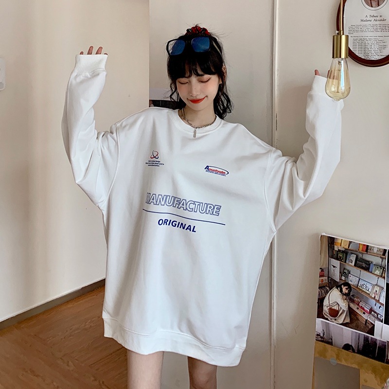 日系古著衛衣女寬松潮ins慵懶風中長款oversize外套-細節圖4
