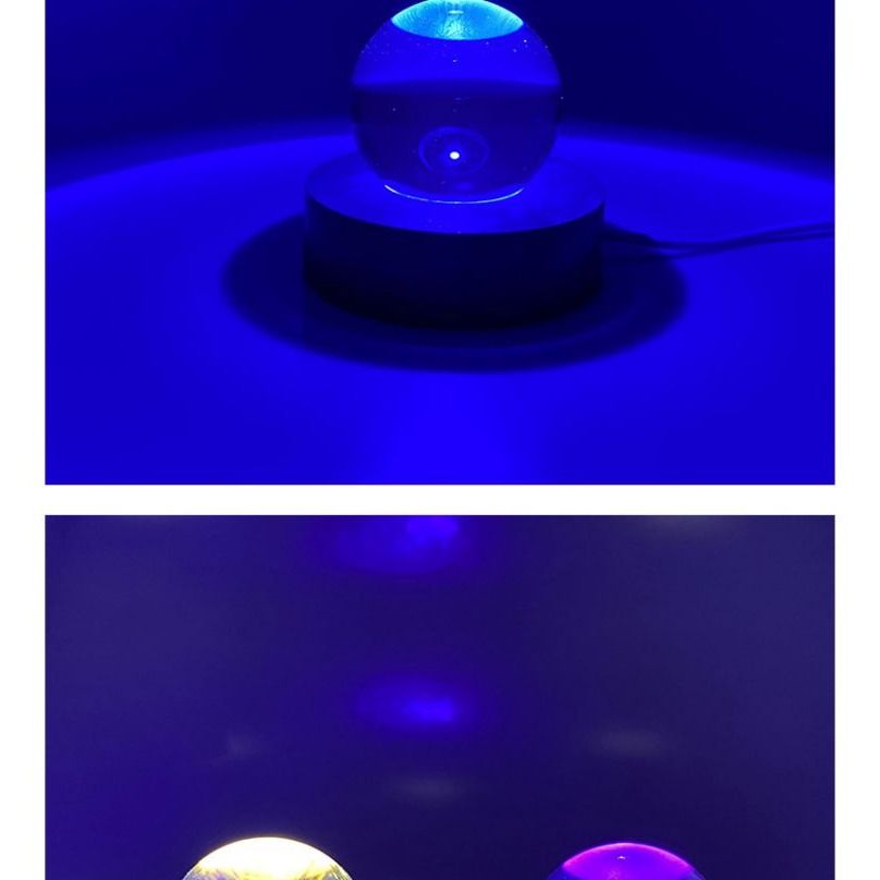 創意禮品實木LED發光底座3D小夜燈木質水晶工藝品擺件USB燈座-細節圖10