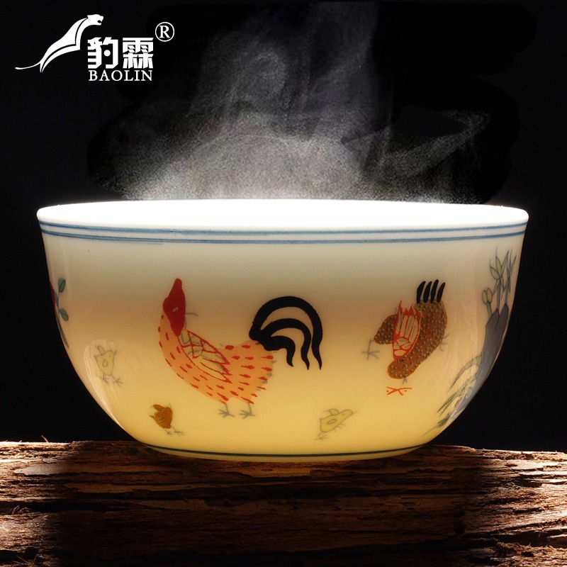 大明成化鬥彩雞缸杯2.8億功夫茶杯個人專用茶盞主人單品茗杯陶瓷-細節圖2
