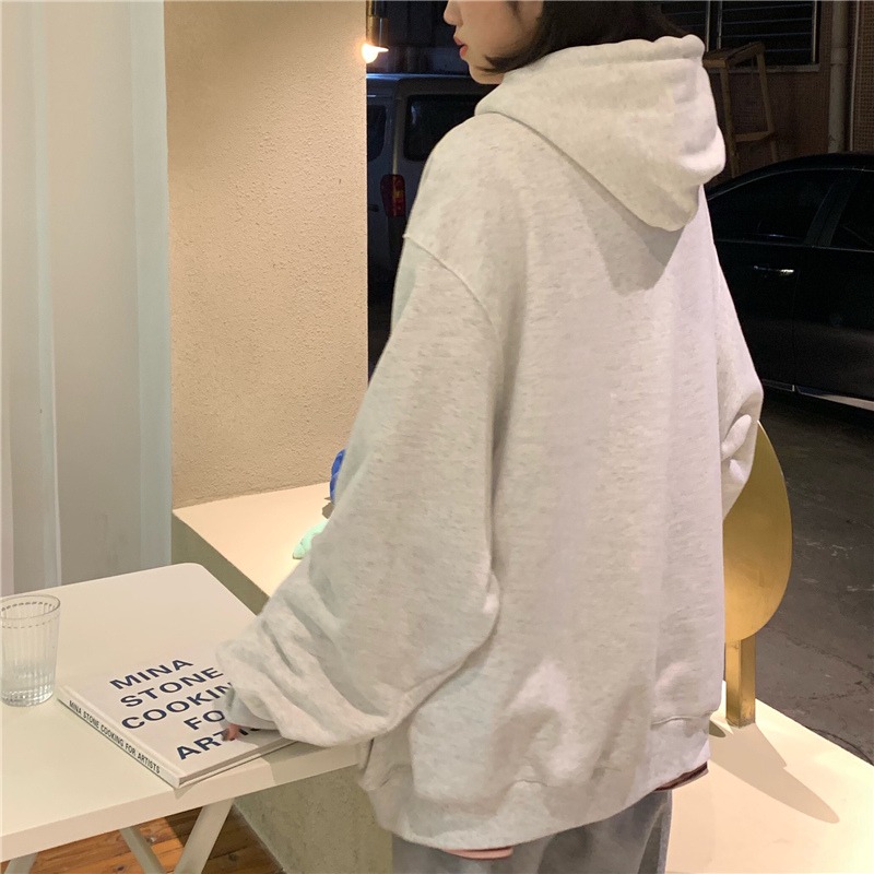 衛衣女早秋薄款寬松潮ins慵懶風bf日系拉鏈外套-細節圖5