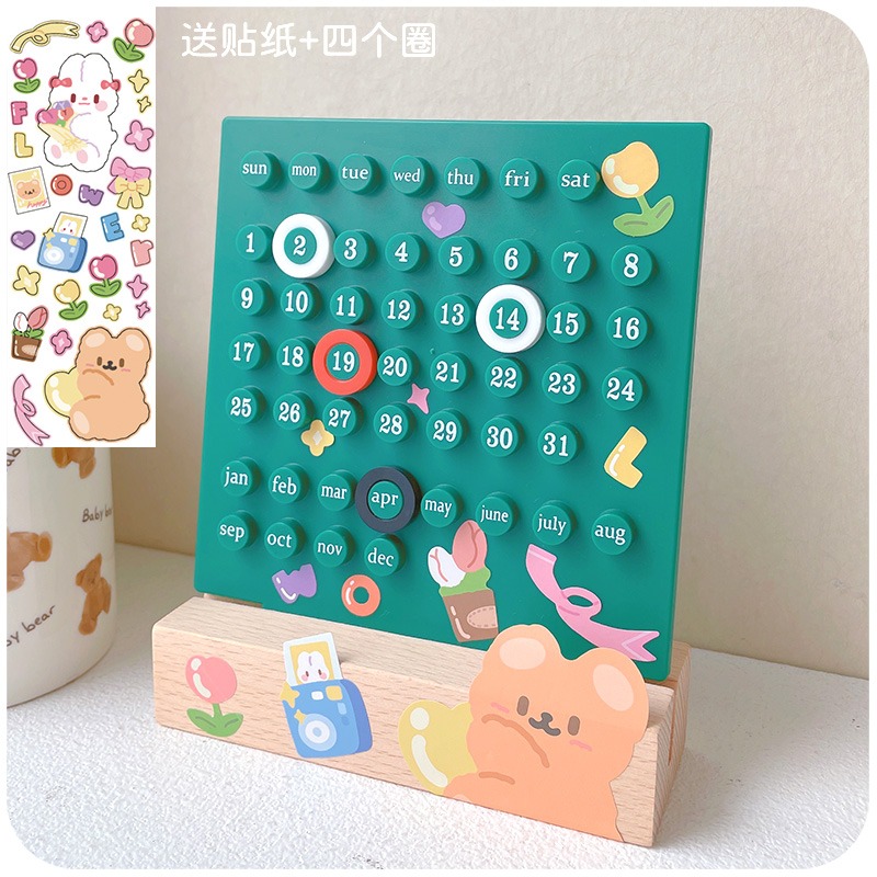 DIY套圈萬年歷2022-2023年倒計時日歷可愛創意桌面定製小擺件臺歷-細節圖7