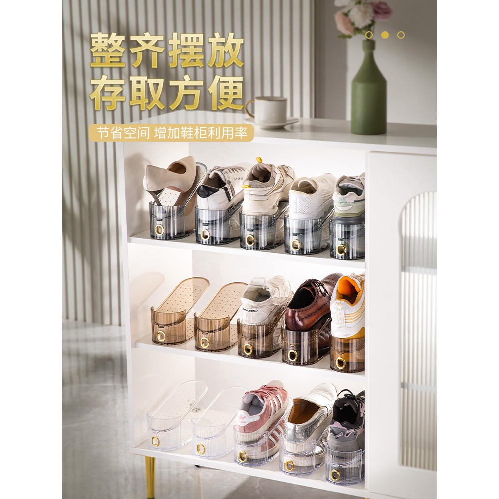 鞋子收納架省空間神器鞋盒收納盒透明鞋櫃分層隔板裝放鞋折疊鞋架-細節圖4