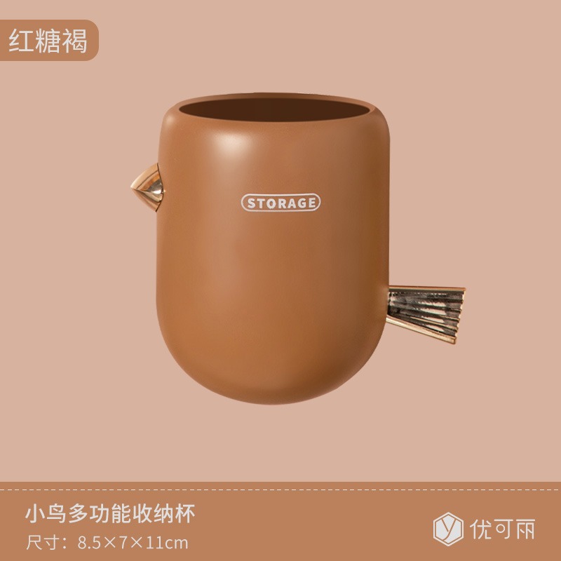 衛生間置物架免打孔壁掛式廁所洗手臺牙刷牙膏筒漱臺收納梳子筒-細節圖9