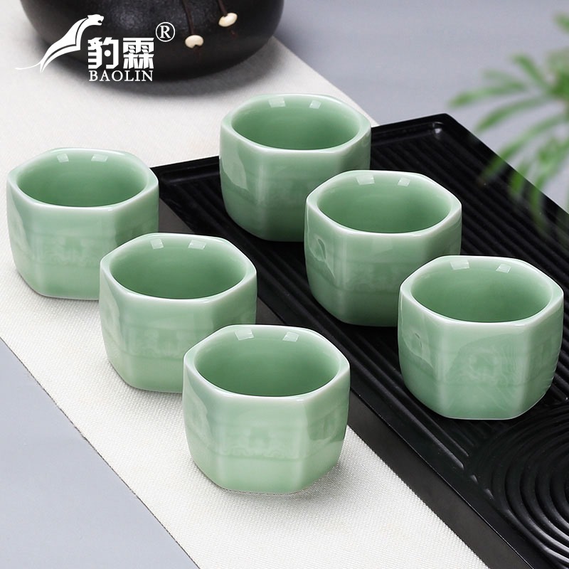 功夫小茶杯陶瓷茶盞茶碗家用單個主人杯青花瓷泡茶器青瓷中式簡約-細節圖3