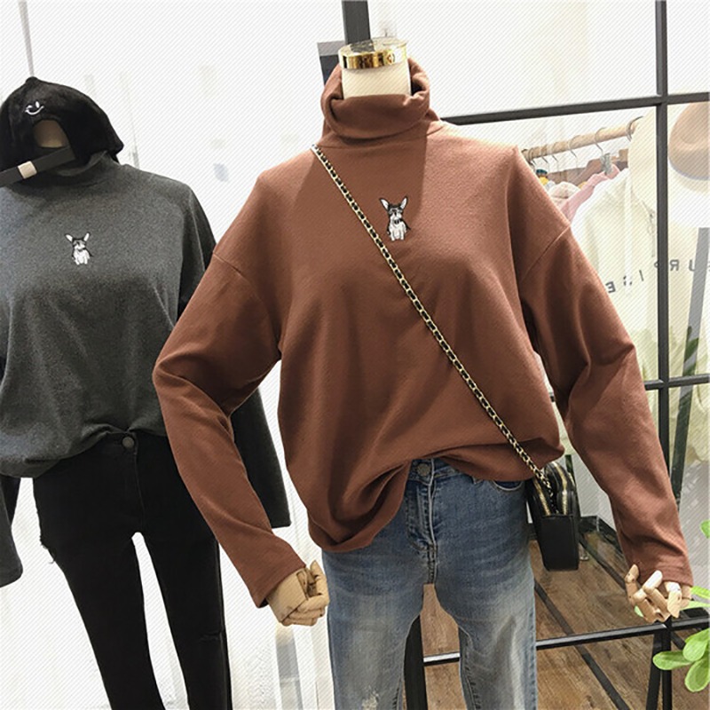 雙面德絨發熱高領打底衫女秋冬季洋氣修身內搭學生長袖上衣服-細節圖2