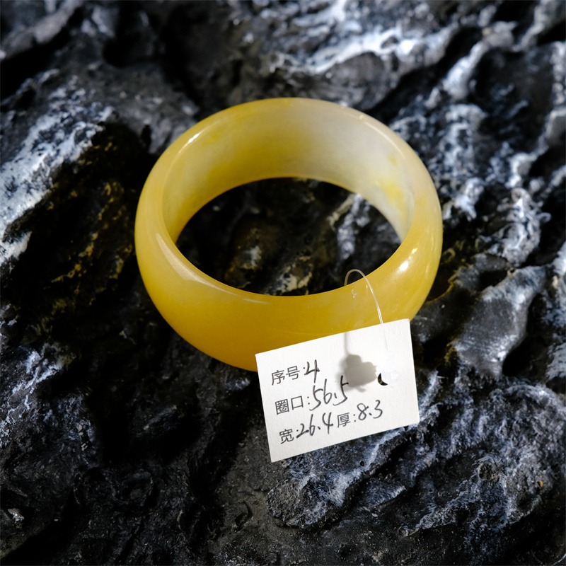 新疆黃籽料天然瑪瑙黃金絲玉寬鐲女款寬手鐲玉鐲-細節圖9