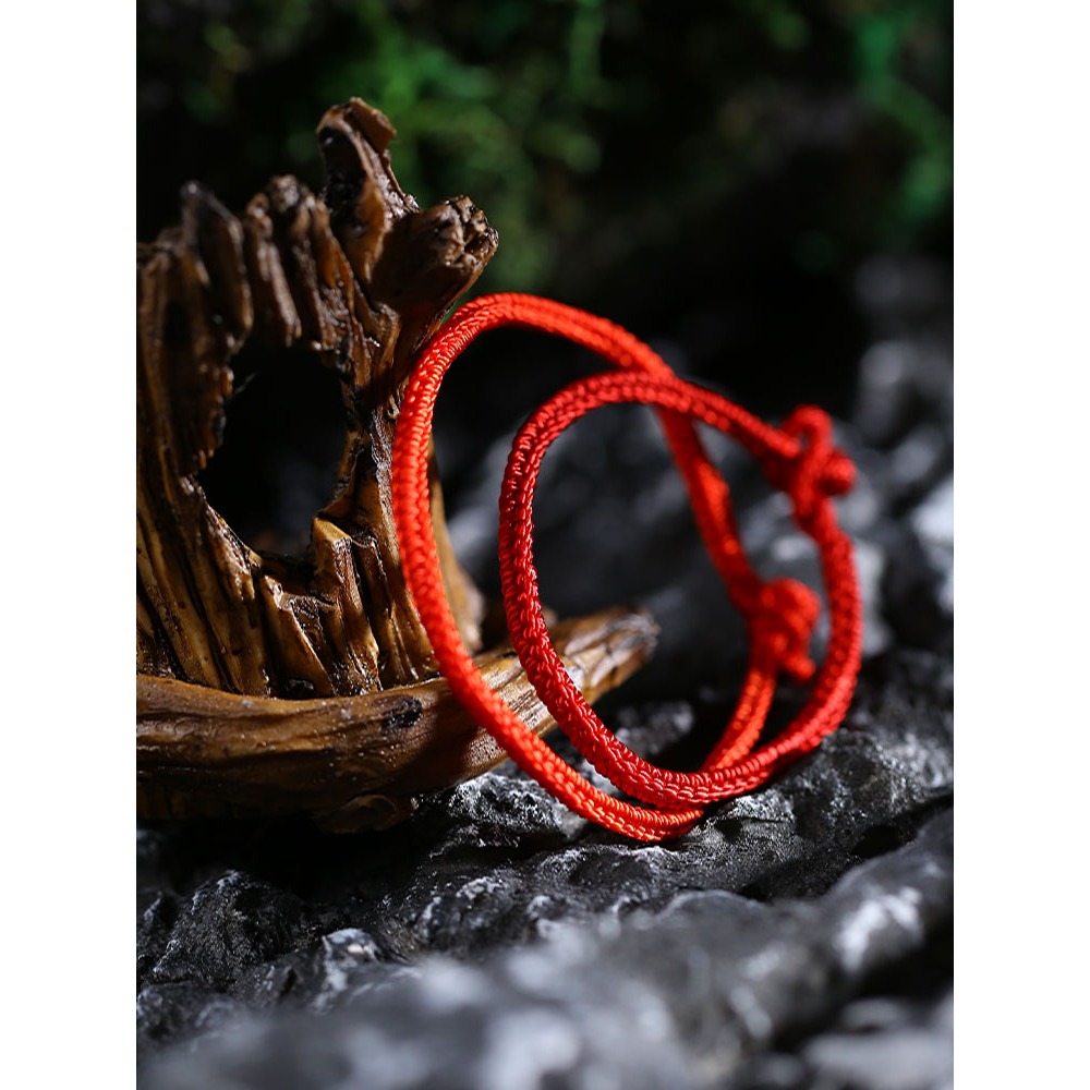 紅繩編織手繩手鏈女屬兔年幸運情侶禮物手飾本命年紅手繩手鏈男-細節圖6