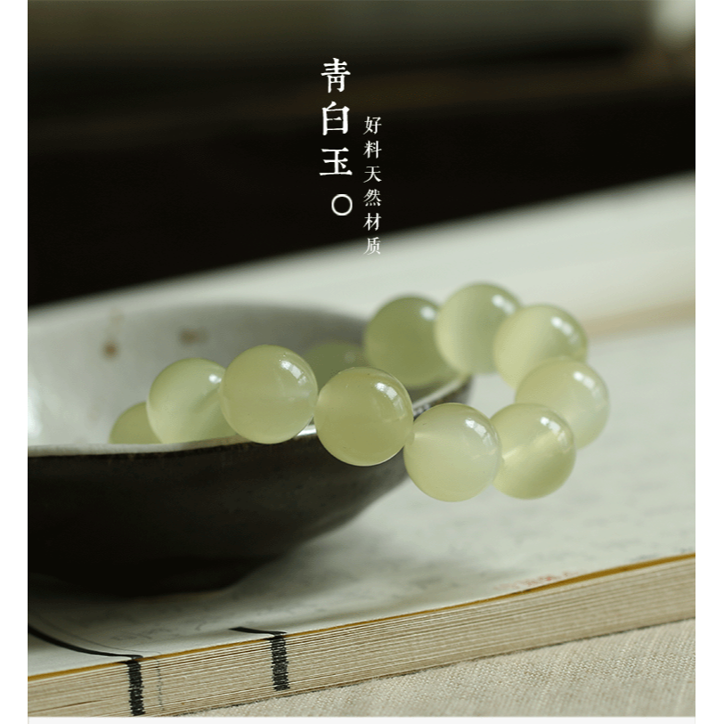 保真天然青白玉葡萄凍手鏈女貓眼手串夏天真的非常值得入手的一款-細節圖4