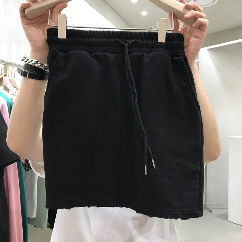 東大門春夏新款純色網紅松緊高腰半身裙女休閑運動風短裙-細節圖3