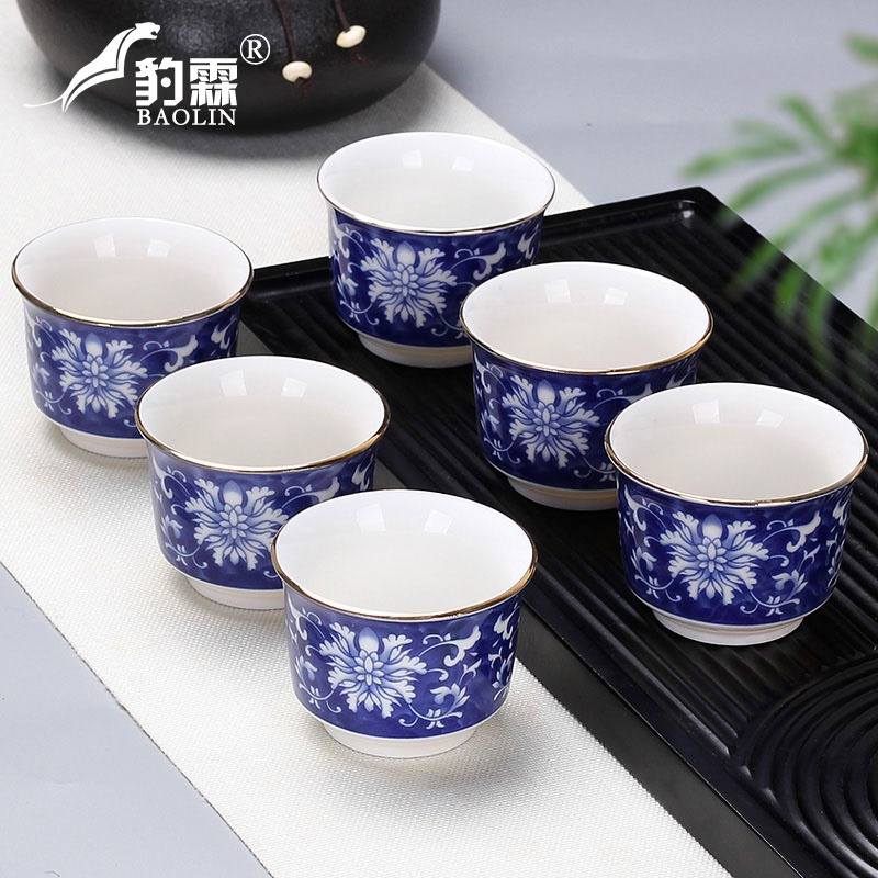 功夫小茶杯陶瓷茶盞茶碗家用單個品茗杯紫砂主人杯泡茶日式瓷茶杯-細節圖2