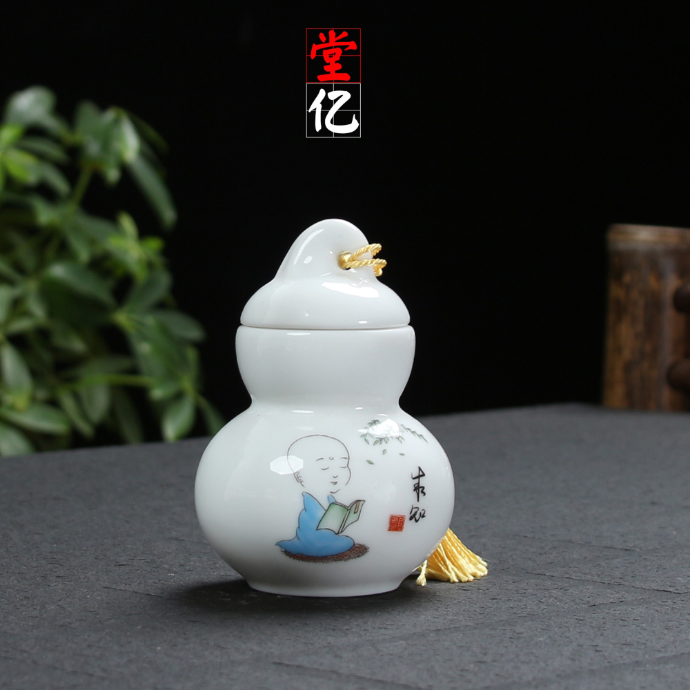 迷你陶瓷旅行便攜小號茶葉罐 家用裝茶葉茶倉藥瓶子香粉密封罐-細節圖5