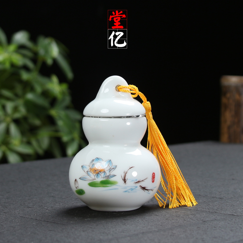 迷你陶瓷旅行便攜小號茶葉罐 家用裝茶葉茶倉藥瓶子香粉密封罐-細節圖6