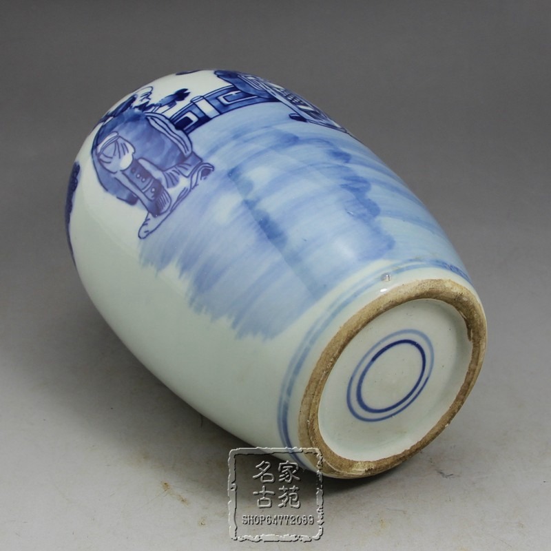 古玩收藏青花瓷三星罐子密封儲存罐復古明清瓷器工藝品擺件-細節圖5
