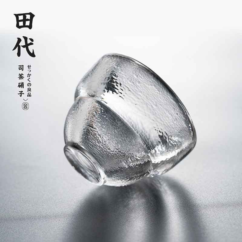 冷紋 手工甩制 透明玻璃品茗杯功夫小茶杯 品茶杯 主人杯-細節圖3