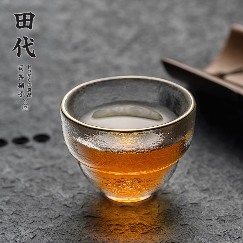 冷紋 手工甩制 透明玻璃品茗杯功夫小茶杯 品茶杯 主人杯-細節圖4