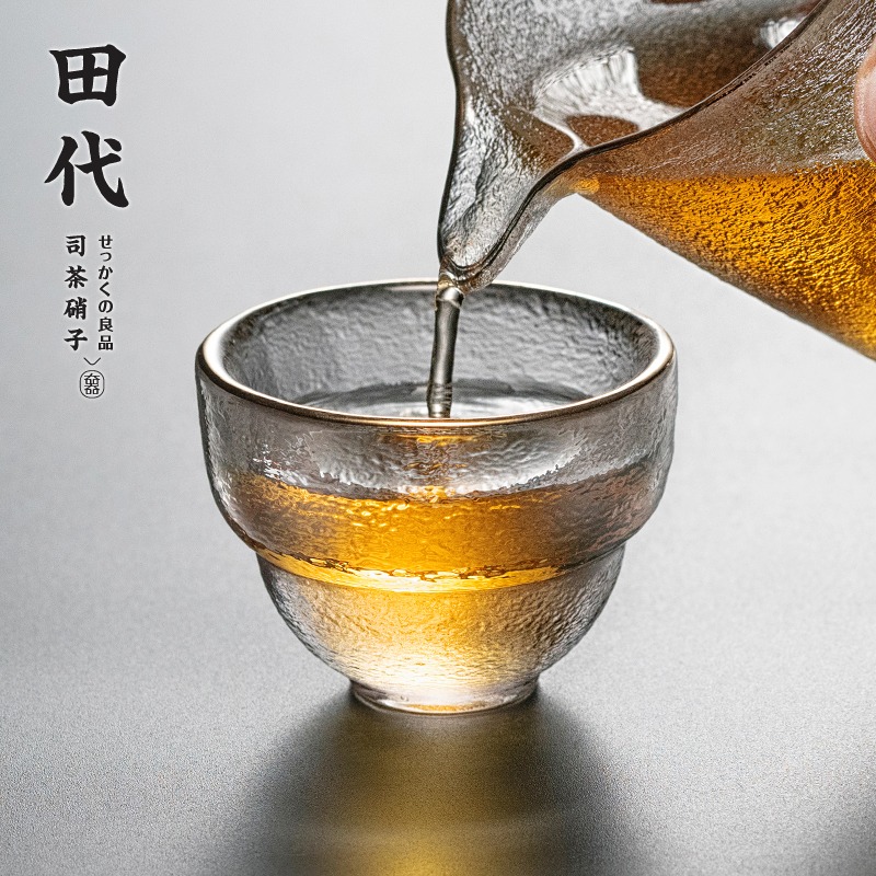 冷紋 手工甩制 透明玻璃品茗杯功夫小茶杯 品茶杯 主人杯-細節圖5