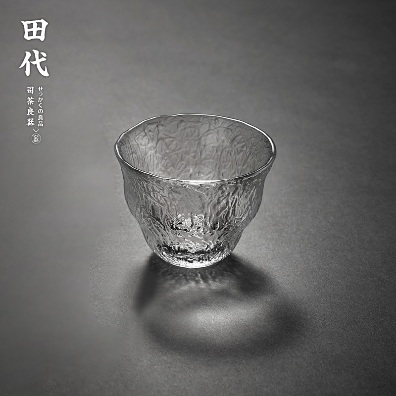 冷紋 手工甩制 透明玻璃品茗杯功夫小茶杯 品茶杯 主人杯-細節圖8