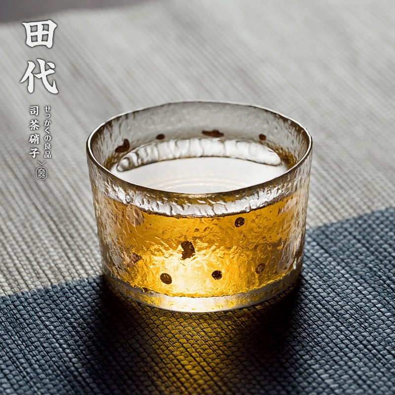 冰紋 手工甩制 金點裝飾透明玻璃品茗杯功夫小茶杯 品茶杯 主人杯-細節圖4