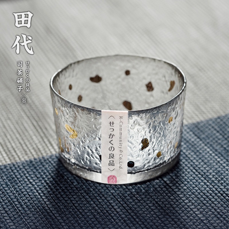 冰紋 手工甩制 金點裝飾透明玻璃品茗杯功夫小茶杯 品茶杯 主人杯-細節圖6