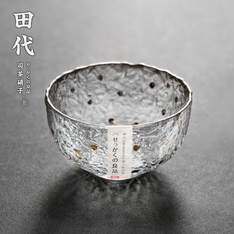 冰紋 手工甩制 金點裝飾透明玻璃品茗杯功夫小茶杯 品茶杯 主人杯-細節圖7