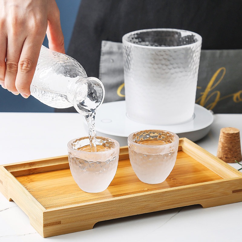 雲霧玻璃酒具套裝日式清酒壺白酒杯分酒器分酒壺家用燙酒壺溫酒器-細節圖3