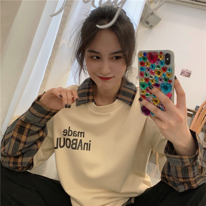 polo衫女春秋bf慵懶風百搭寬松假兩件薄款cec外套上衣服-細節圖5
