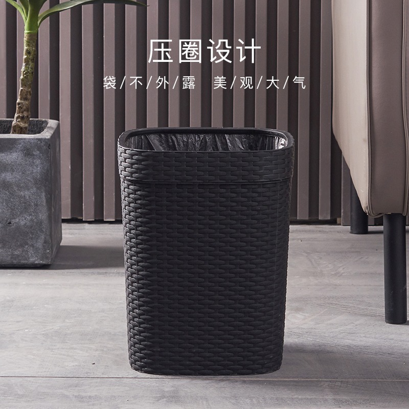 客廳垃圾桶家用臥室廚房紙簍大容量輕奢廁所衛生間圾圾桶創意壓圈-細節圖2