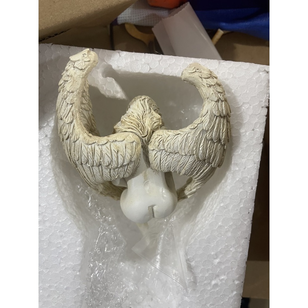 樹脂工藝擺件花園裝飾雕像抱腿天使家居桌面裝飾品天使翅膀創意-細節圖8