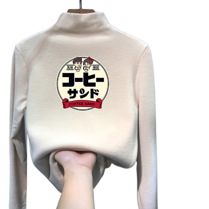 雙面德絨半高領打底衫女新款修身內搭洋氣加絨加厚上衣服-細節圖5