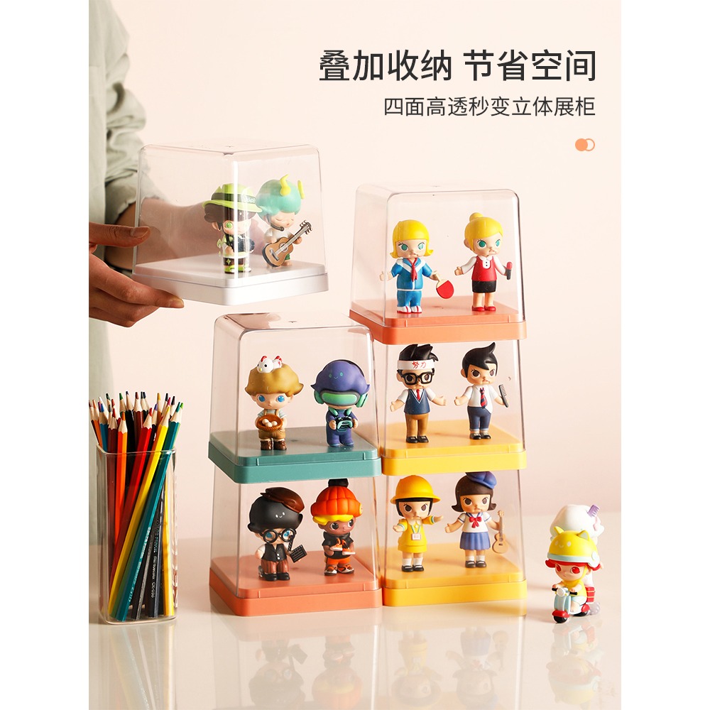手辦展示盒盲盒架收納盒子透明防塵櫃單個玩具樂高模型多層亞克力-細節圖2