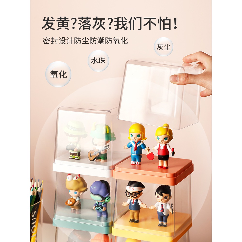 手辦展示盒盲盒架收納盒子透明防塵櫃單個玩具樂高模型多層亞克力-細節圖4