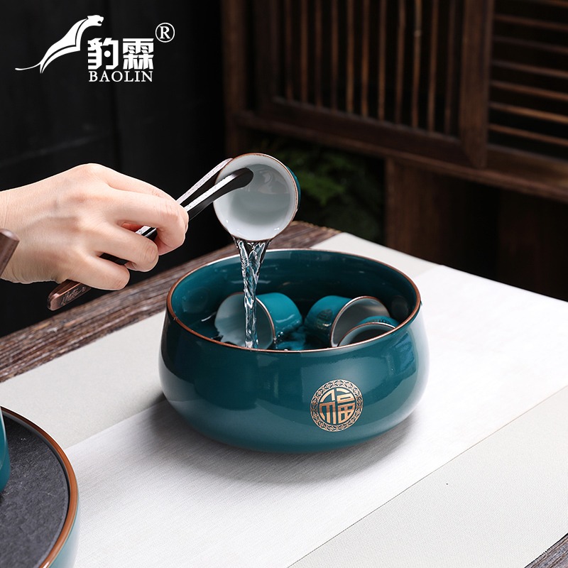 孔雀綠主人杯單杯功夫茶杯個人專用家用泡茶盞杯喝茶碗小號品茗杯-細節圖2