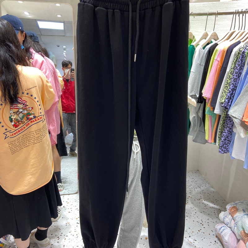 束腳褲女早秋新款高腰顯瘦蘿卜褲百搭休閑直筒垂感運動褲-細節圖3