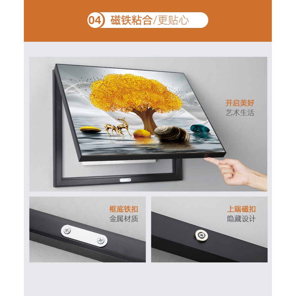 現代簡約電表箱裝飾畫免打孔輕奢掛畫遮擋配電箱客廳電表盒子壁畫-細節圖10