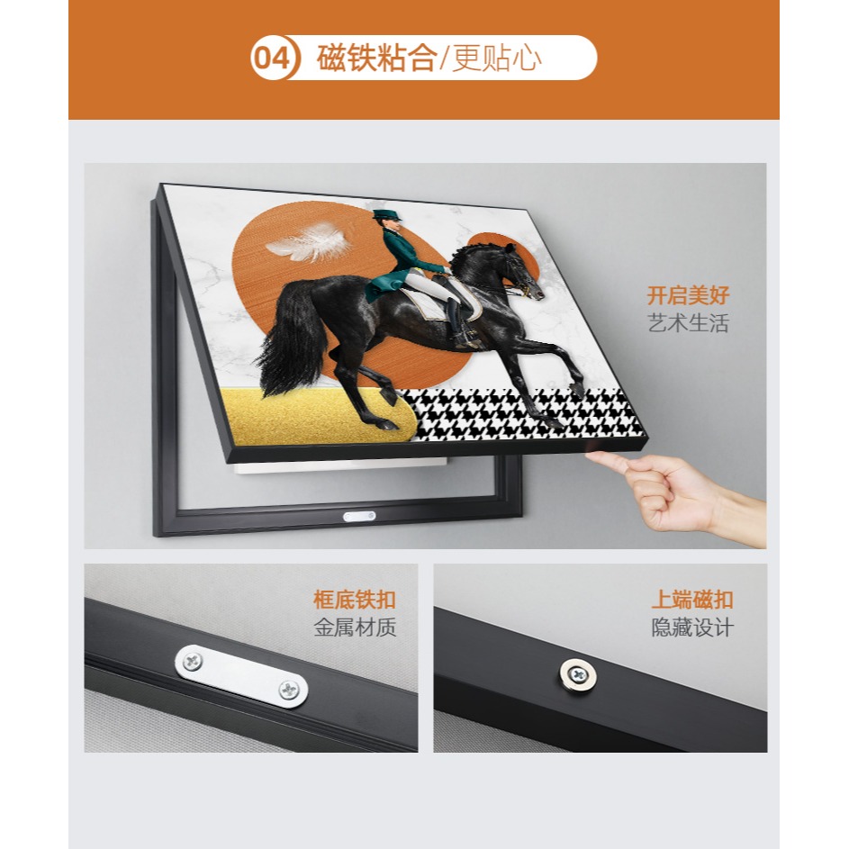 電表箱裝飾畫免打孔現代輕奢配電箱電閘箱遮擋掛畫弱電源開關壁畫-細節圖10