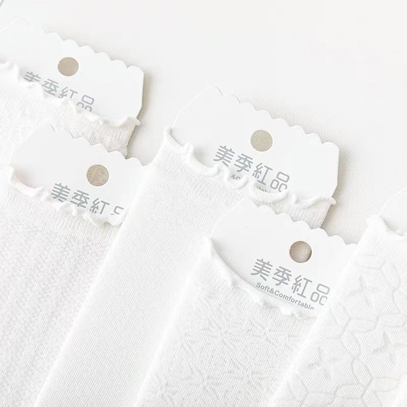 【3雙裝】春夏季薄款透氣孔花邊JK襪白色搭配裙子瑪麗珍鞋襪-細節圖4