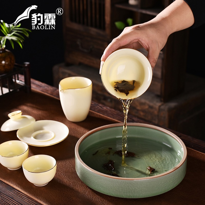 陶瓷茶葉罐家用帶蓋防潮陶瓷茶罐便捷式密封存儲罐普洱茶餅收納盒-細節圖4