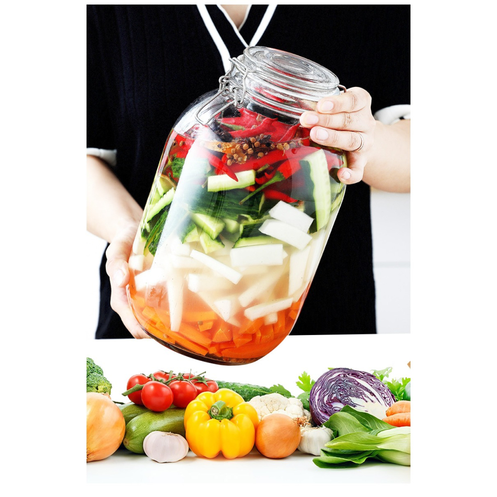 泡菜壇子大號玻璃密封罐四川泡菜醃製鹹菜泡椒玻璃缸辣白菜酸菜罐-細節圖8