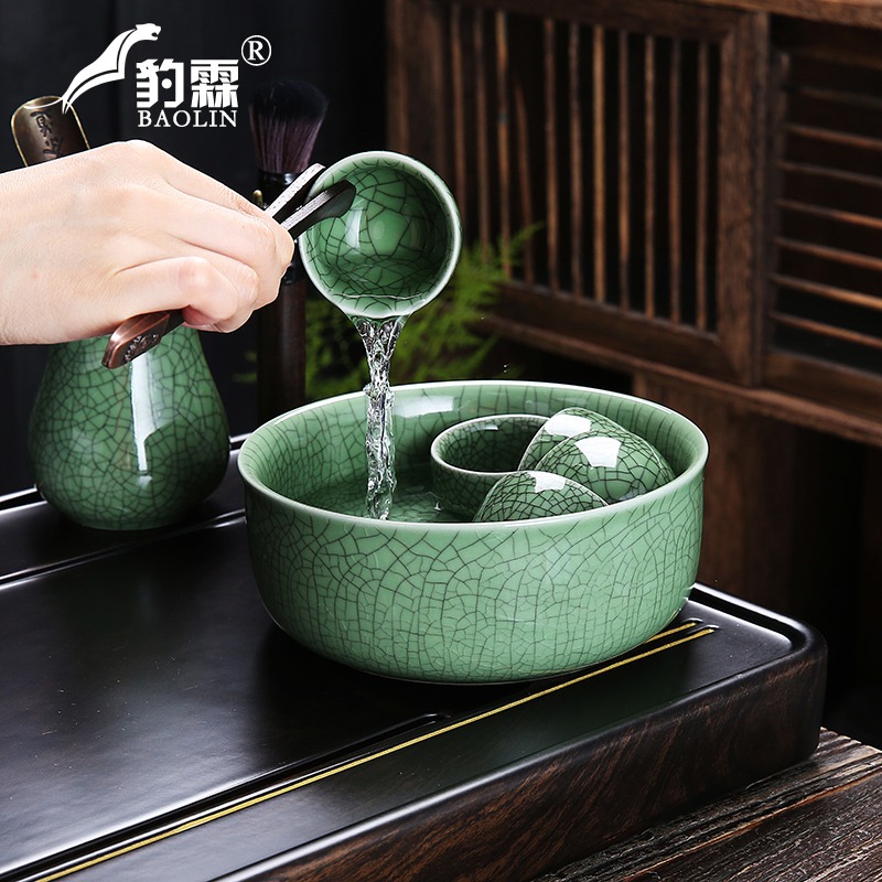 窯變款陶瓷單個茶洗大茶碗養魚種花種菜碗日常家用辦公室會客茶洗-細節圖3