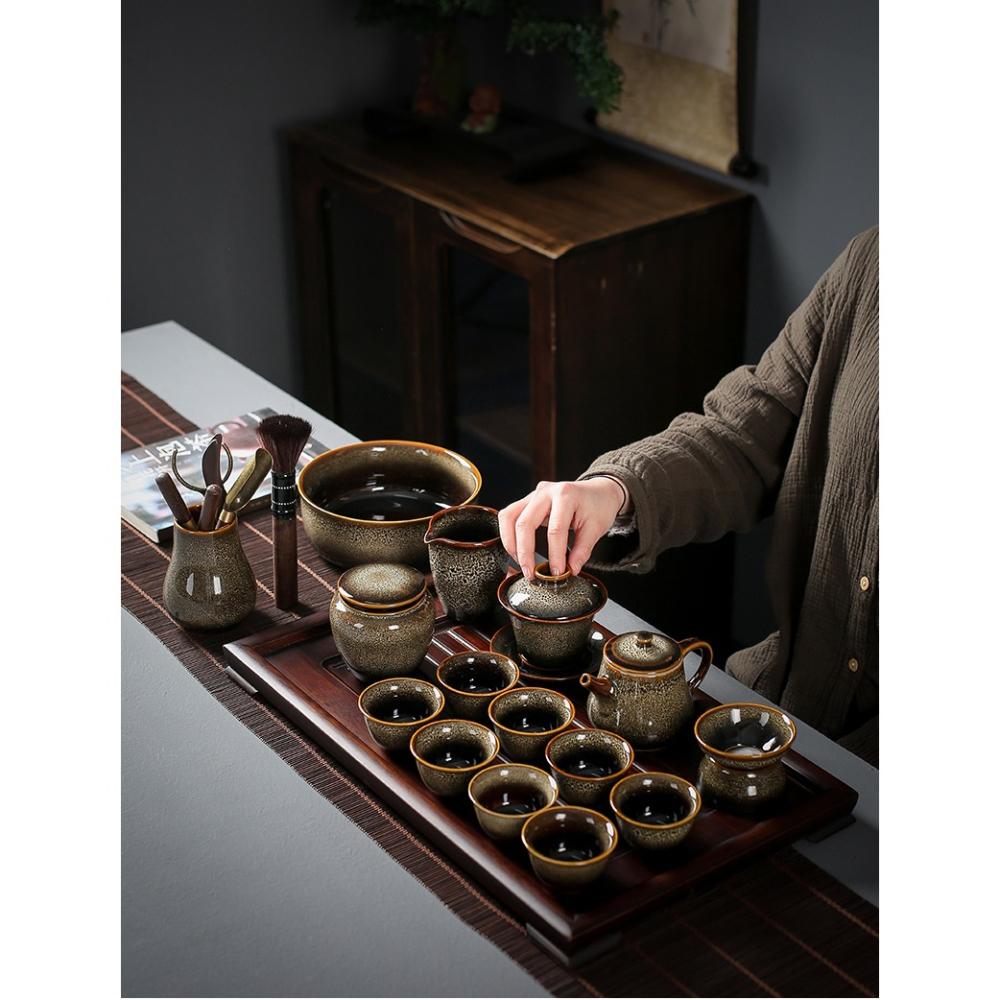 窯變款陶瓷單個茶洗大茶碗養魚種花種菜碗日常家用辦公室會客茶洗-細節圖6