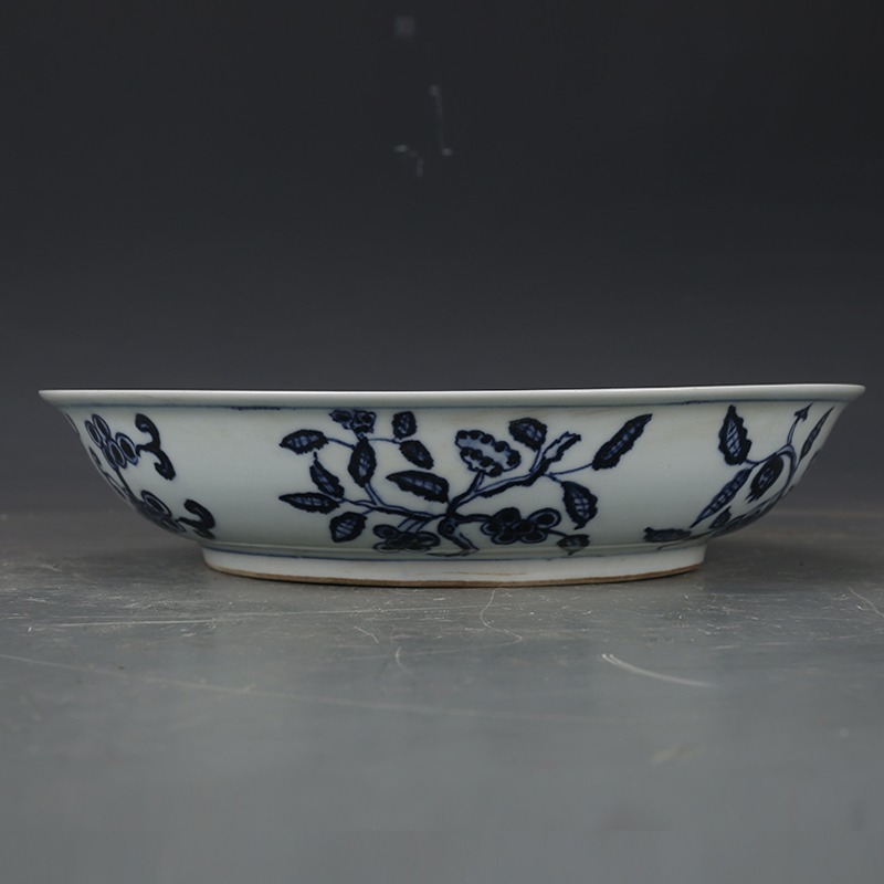 大明宣德青花釉裏紅留白龍盤古董古玩仿古瓷器老物件陶瓷-細節圖4