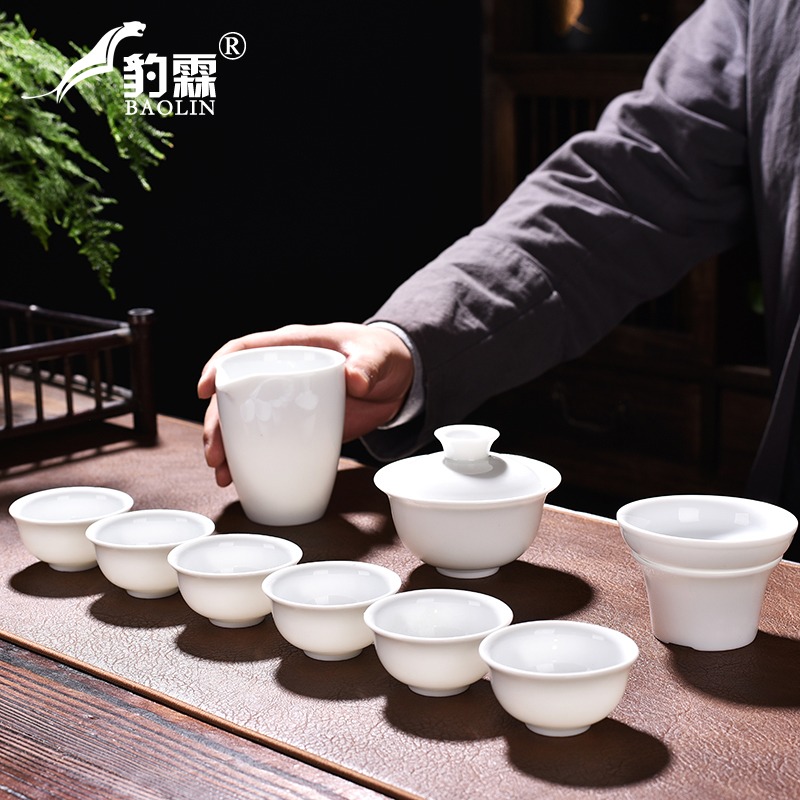 禮盒裝禮品白瓷羊脂玉功夫茶具套裝家用小茶杯會客廳高端琉璃玉瓷-細節圖5