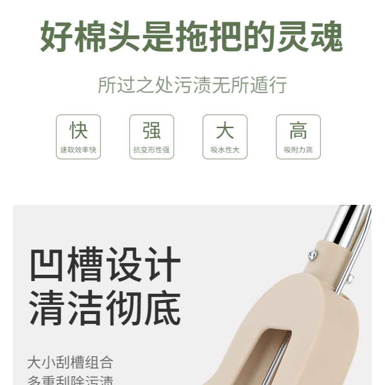 膠棉吸水拖把可伸縮對折擠水泡沫海棉免手洗拖把拖地拖布家用墩布-細節圖7