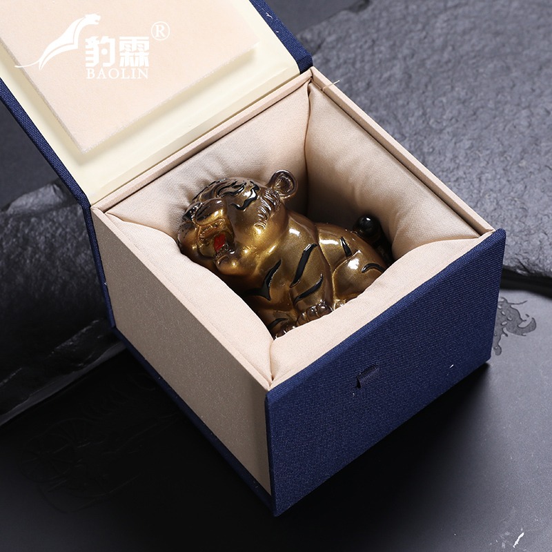 小老虎茶玩變色茶寵茶擺件小飾品辦公室茶具零配件茶臺上的虎擺件-細節圖4